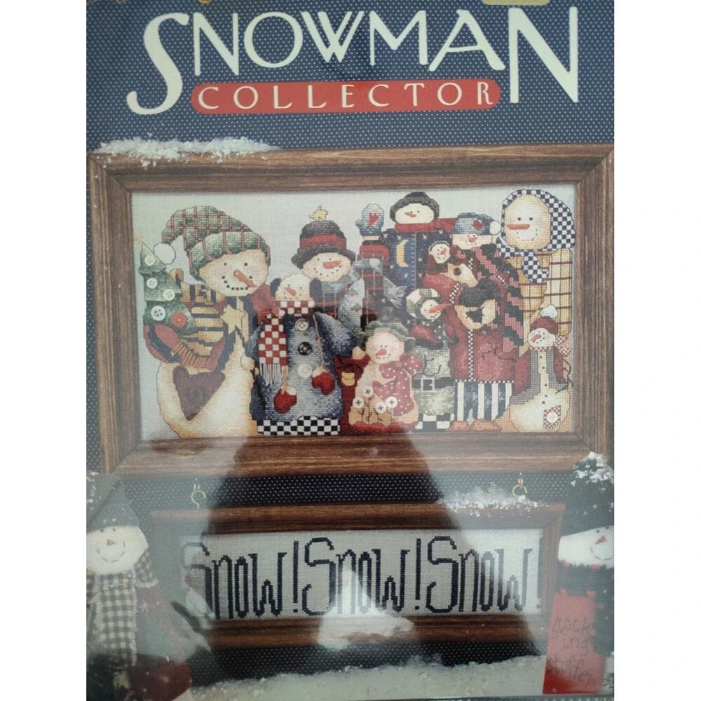 Alma Lynne Snowman Collector Counted Cross Stitch Pattern Leaflet Book 1995 VTG